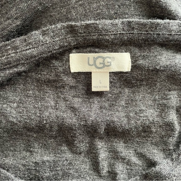 Ugg Merino Wool Lightweight Sweater Charcoal Grey Cropped Logo Women’s Large L - Picture 10 of 13